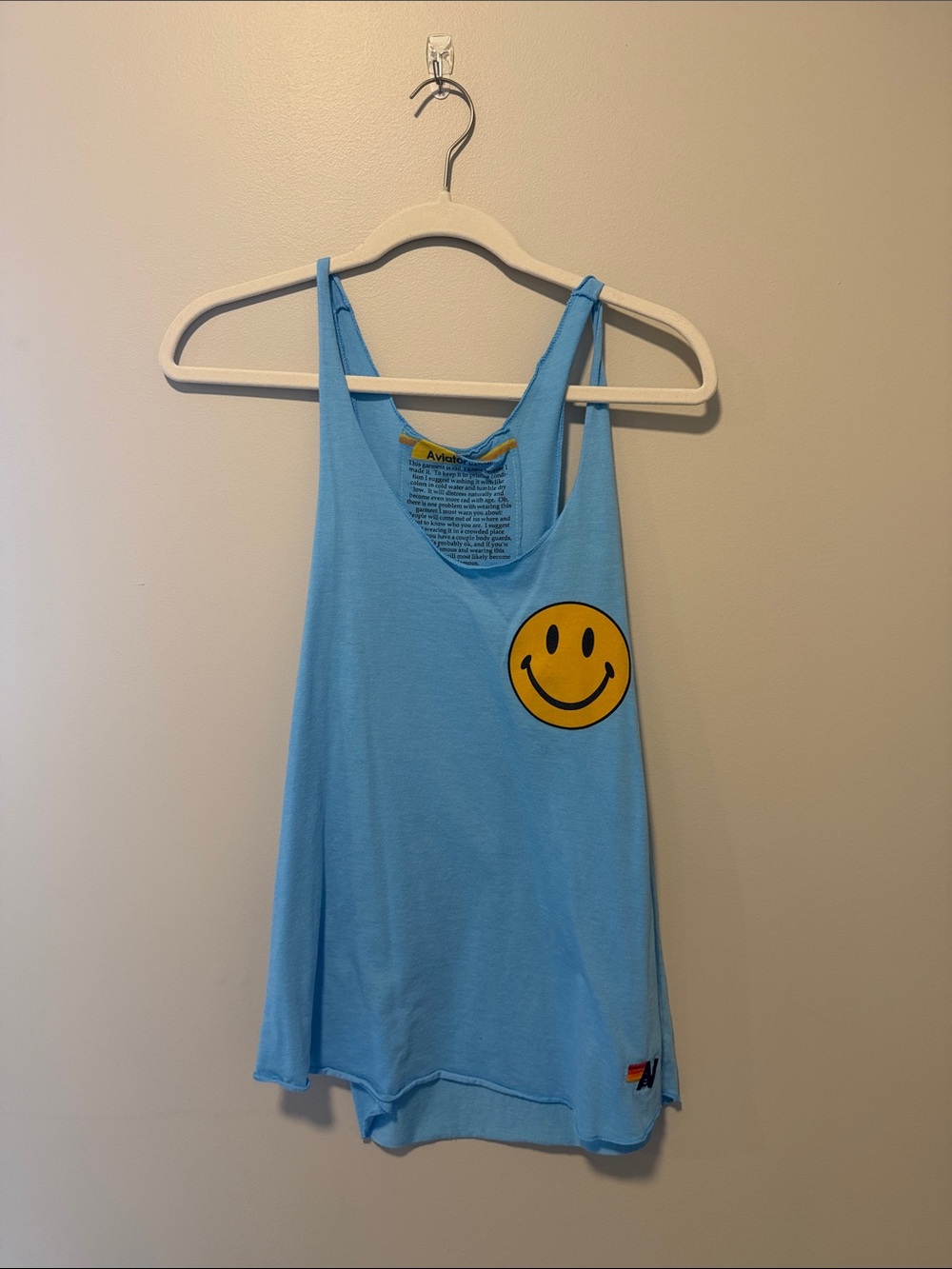 Blue Smiley Face Tank Top